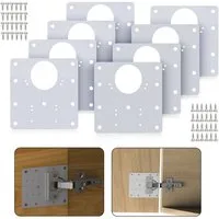 MS Beschläge Möbelbeschlag Schrank Möbel Reparaturplatte Edelstahl 90x90mm (8 St)