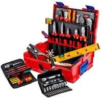 L-BOXX Elektro, 63-teilig, Werkzeug-Set rot, mit Werkzeug-Sortiment für Elektriker