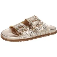 Melvin & Hamilton Eve 1 Leder-Geflochtene Schuhe für Damen Pantolette Flache Absätze, Echtes Leder, Von Hand geflochten