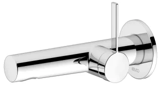 Keuco EHM Waschtischarmatur IXMO 59516, rund Wandmontage, 187 mm, verchromt, 59516010101 59516010101