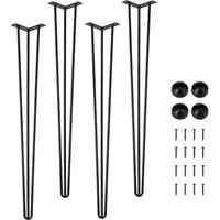 GarveeMore Tischbein Tischbein Hairpin 4er Set, Metall, aus Stahl, 3 Streben, DIY 86cm Haarnadelbeine für Tisch