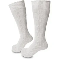 Steigenhöfer Manufaktur Trachtensocken für Herren und Damen – Socken mit Zopfmuster und Edelweißanstecker Oktoberfest Strümpfe aus Baumwolle für Männer & Frauen