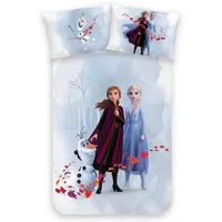 MTOnlinehandel Babybettwäsche Frozen Die Eiskönigin 100x135 + 40x60 cm, 100 % Baumwolle, Flanell / Biber, 2 teilig, süße Disney Anna, Elsa & Olaf Bettwäsche für Mädchen