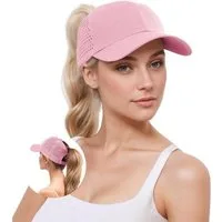 LuxusKollektion Baseball Cap Baseballkappe Damen Pferdeschwanz Mesh Wasserdicht Rosa