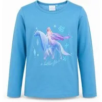 Disney Print-Shirt Disney Eiskönigin Langarm T-Shirt Langarmshirt Kinder Mädchen 100% Baumwolle - Gr. 98 bis 128