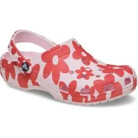 Crocs Classic Pop Petals Clog Clog Sommerschuh, Hausschuh mit Blumendruck