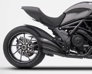 Sport Auspuff ZARD Edelstahl SCHWARZ +Carbonkappe Ducati Diavel Bj.2011-2016 +ABE / eintragungsfrei