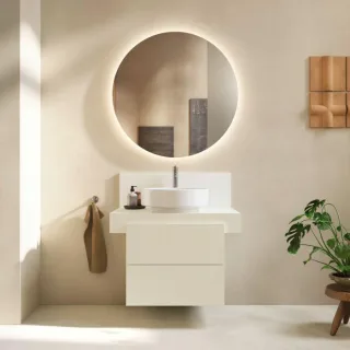 Duravit Balcoon Waschtisch-Unterschrank BA50120JDID0000 wandhängend, 60 x 57 x 53,4 cm, Elfenbein strukturiert, 2 Schubkästen