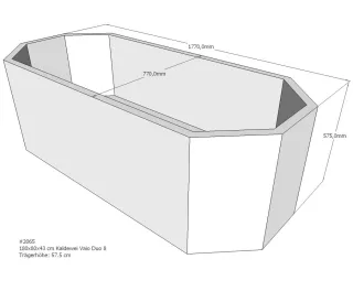 Neuesbad Wannenträger für Kaldewei Vaio Duo 8 Nr.953 180x80 8-Eck SW11193