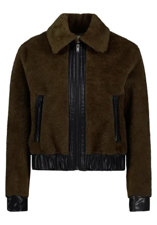 AMBER & JUNE - Plüschjacke Braun - Gr. - 34