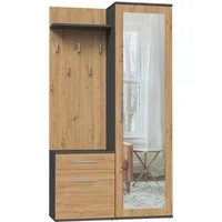 Beautysofa Kompaktgarderobe Fiora (Garderobenschrank + Paneel + Schuhschrank, Garderoben-Set, 5 Kleiderhaken) Breite:100 cm