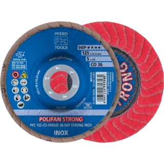 PFERD TOOLS POLIFAN STRONG Fächerscheibe PFR konisch CO-FREEZE SGP INOX für Edelstahl - 67789025
