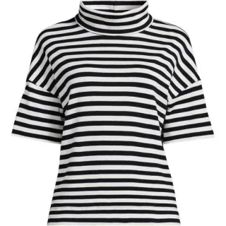 Supima Rollkragenshirt, Damen,  Pink, Baumwolle, by Lands' End