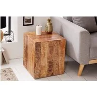 riess-ambiente Beistelltisch FACTORY 40cm natur, Nachttisch · Massivholz · Hocker · mit Rollen · Industrial · Mangoholz