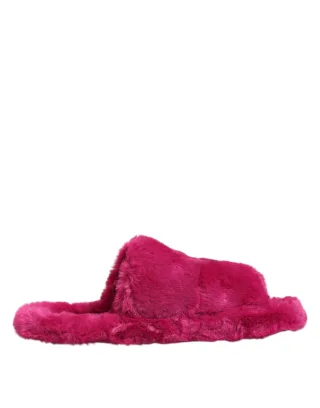 Dolce & Gabbana Pinke Acryl-Faux-Fur Herrenflats Sandalen Schuhe