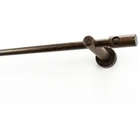 GARESA Gardinenstange PANDRI, Ø 20 mm, 1-läufig, Wunschmaßlänge, mit Bohren, verschraubt, Holzwerkstoff, Vorhanggarnitur, verlängerbar, gerader Knopf mit Ausschnitt