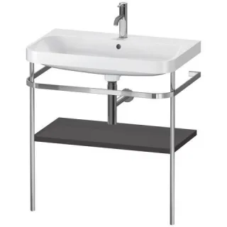 Duravit Happy D.2 Plus c-shaped Set mit Metallkonsole Graphit Supermatt 775x490x850 mm - HP4837O8080 HP4837O8080