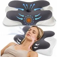 Esun Kopfkissen Orthopädisches Nackenkissen Ergonomisches Memory Foam, Mit Reisetasche, Füllung: 100% Memory Foam, Rückenschlafer, Bauchschlafer, Seitenschlafer, Set, Praktische Reisetasche für Nackenkissen, für Seiten Rücken & Bauchschläfer, Nackenk