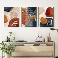 JUSTGOODMOOD Poster Kalligraphie Abstrakte Formen Gold Wandbilder Wohnzimmer Schlafzimmer, C (1 St)