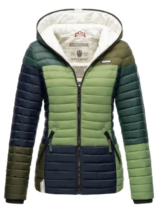 Navahoo Damen Steppjacke Multikulti – Leicht, Stylisch & Mit Colour-Blocking-Design