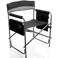 BigDean Campingstuhl Klappstuhl belastbar bis 150kg mit Klapptisch – mit Getränkehalter (Packung, 1 St), 150kg Belastbar, Getränkehalter, Seitentasche