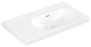 Villeroy & Boch Schrankwaschtisch Skyla 5A52R3 800x460mm, Becken rechts mit Überlauf Weiss Alpin c 5A52R3R1
