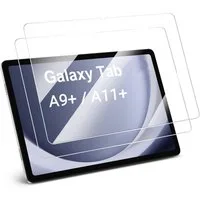 CLM-Tech Displayschutzglas 2x für Samsung Galaxy Tab A11+ / A9+, Panzerglas Folie - Anti-Fingerabdruck und kratzfest -, 2 Stück, Kristallklar
