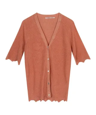 Esqualo - Cardigan mit Wellen-Saum orange - Gr. - S