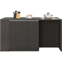 KOCHSTATION Kücheninsel KS-Sole, Kochinsel, Küchenarbeitsblock, Arbeitsinsel, Made in Italy, Breite 167,5 cm, 2 Apothekerauszüge, 2 Essplätze, 1 offenes Regal