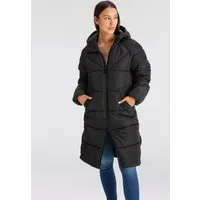 ONLY Steppmantel ONLAMAND – Langer Puffercoat mit 2-Wege-Reißverschluss lässig geschnitten, modisch, Steppware, Materialmix, hochschließend