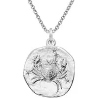 trendor Kette mit Anhänger 51610-07, Sternzeichen Krebs Ø 20 mm und 925 Silber