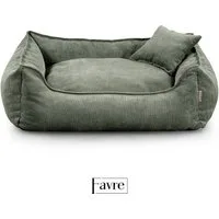 FAVRE Tierbett Hundebett Lucky mit abnehmbarem, waschbarem Cord-Bezug, 100% Polyester, verschiedene Größen, Gratis Kopfkissen