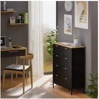 Vicco Kommode Belaro, Schwarz, 80 x 95 cm mit 8 Schubladen (1 St)