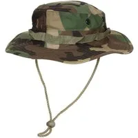 MFH Outdoorhut US GI Buschhut, mit Kinnband, GI Boonie, Rip Stop, woodland