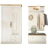 OTTO home Garderoben-Set WESTMINSTER, (3-St., Schuhbank, Paneel, Garderobenschrank), im romantischen Landhausstil