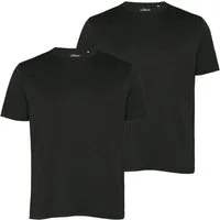 s.Oliver T-Shirt Big Size (2-tlg) Rundhals, kurzarm, dezenter Logo-Aufdruck, im 2er Pack
