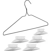 relaxdays Kleiderbügel Schwarze Drahtbügel 48er Set, (48er Set, 48-tlg)