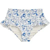 Next Highwaist-Bikini-Hose Bikinihose mit hohem Bund + Rüschen am Bein (1-St)