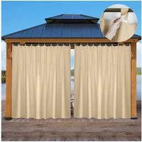 Jibenhome Gardine Vorhang Outdoor Gardinen mit Abnehmbaren Schlaufen (1 St), verdunkelnd, Wasserdicht