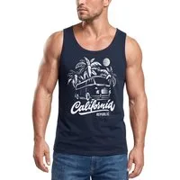 Neverless Tanktop Herren Tank-Top California Surf Retro Bus Abenteuer Urlaub Palmen mit Print