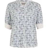 STOOKER WOMEN 3/4-Arm-Shirt MARIE Print Shirt Bluse 3/4-Arm Regular Fit Shirt Bluse Baumwolle Shirt Knopfleiste für Damen