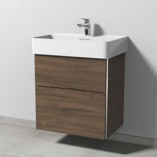 Sanipa 3way Waschtischunterbau zu Laufen VAL Waschtisch mit 2 Auszügen, Eiche-Arizona BR82180