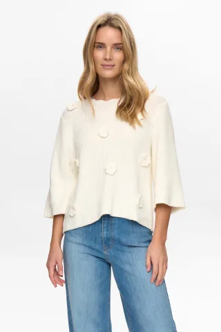 Nümph - NUMARSIE SS PULLOVER cloud dancer - Gr. - L