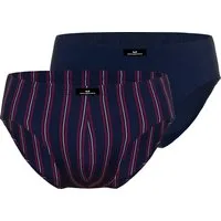GÖTZBURG Slip Herren-Slip 2er-Pack Single-Jersey Uni: 1x Slip/Streifen: 1x Slip, gestrickter Streifen
