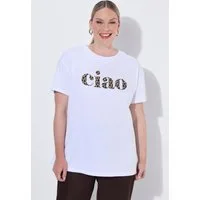 MIAMODA T-Shirt T-Shirt Boxy Fit Leo-Schriftzug