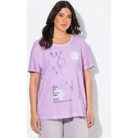 Ulla Popken T-Shirt T-Shirt Schriftmotiv Oversized Rundhals Halbarm