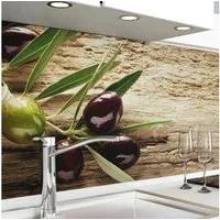 danario Küchenrückwand Folie selbstklebend - Matt - Spritzschutz Küche - versteift & robust
