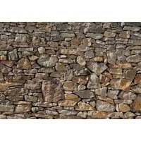 Komar Fototapete Stone Wall - Größe 368 x 254 cm, glatt, bedruckt, Wohnzimmer, Schlafzimmer