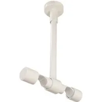 iso-design Deckenträger für Gardinenstangen Deckenhalter 20 mm 2-läufig mit großem Deckenabstand, Träger kürzbar, 20 mm Gardinenstangen, Deckenabstand mit Metallsäge kürzbar, Mindestabstand 7 cm