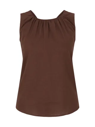 Tom Tailor - Bluse mit Rückenausschnitt chocolate brown - Gr. - 38